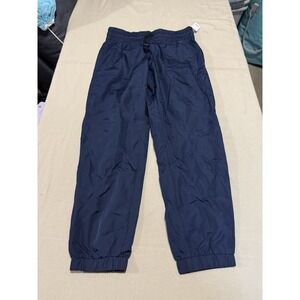 NWT Gap Fit Womens Navy Blue Nylon Windbreaker Track Pants Size S Athletic Gym